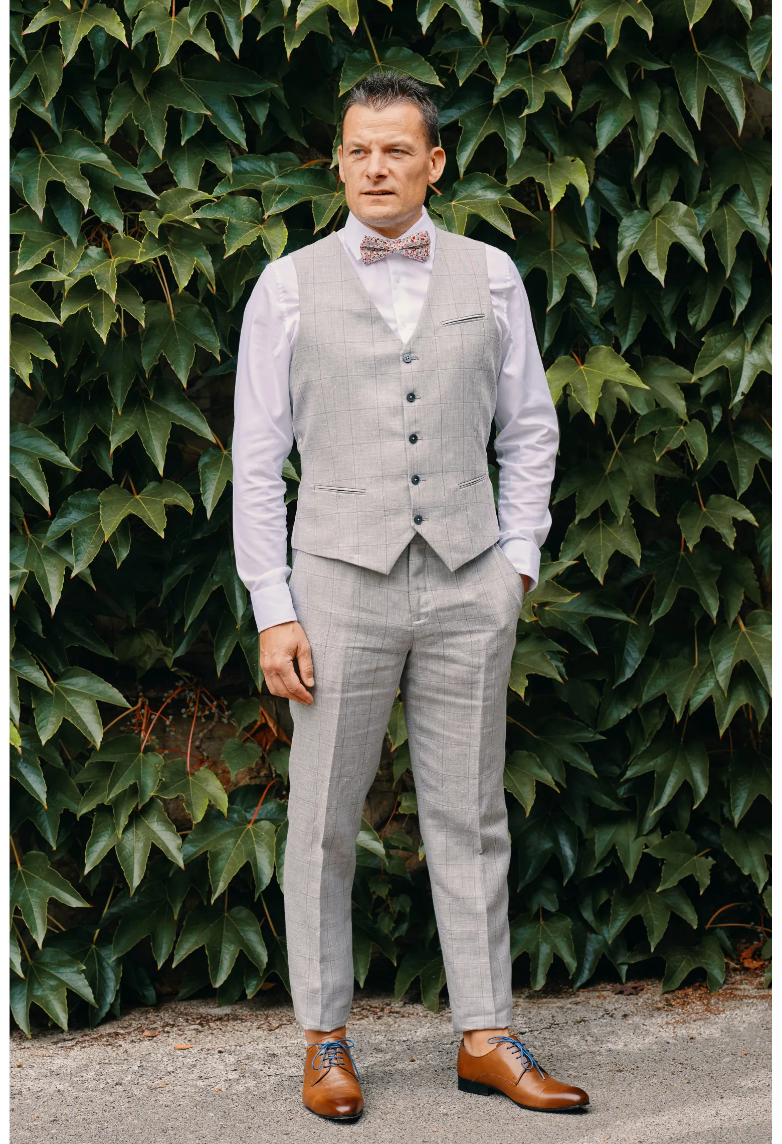 Gilet CHRIS gris à carreaux Taille 44 Couleur Gris